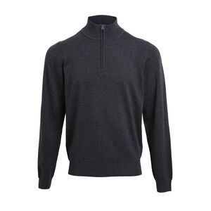 Premier Mens Zip Neck Sweatshirt / Charcoal